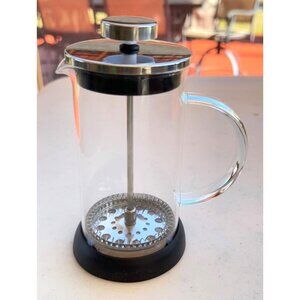 Glass & Stainless Steel French Press Coffee Maker With Handle